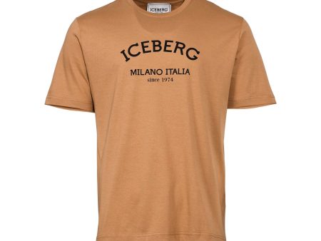 Iceberg Men s Brown Cotton T-shirt With Printed Logo Supply