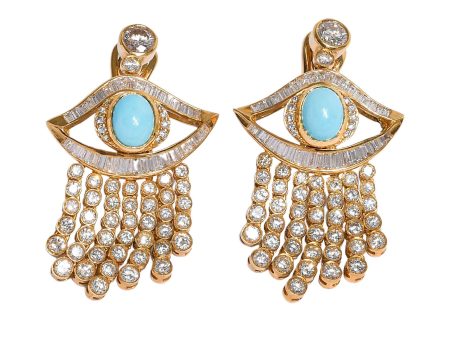 Ouzounian Jewelry Evil Eye Diamond Drop Earrings Cheap