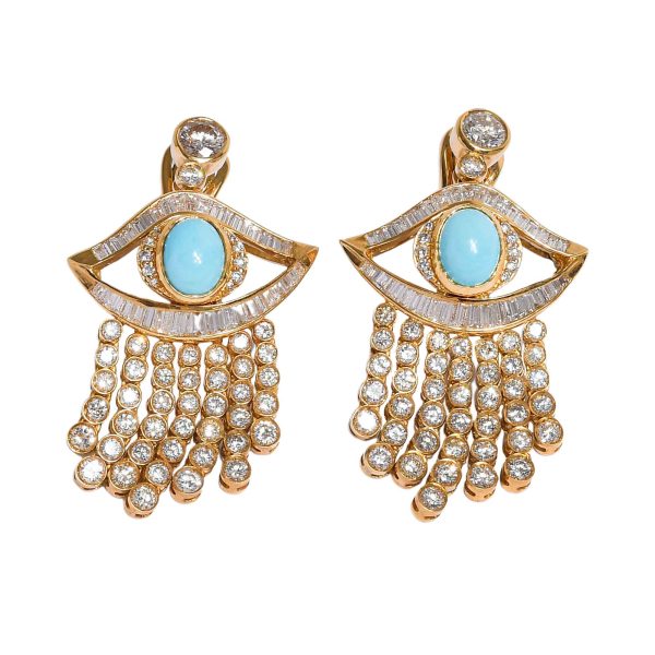 Ouzounian Jewelry Evil Eye Diamond Drop Earrings Cheap