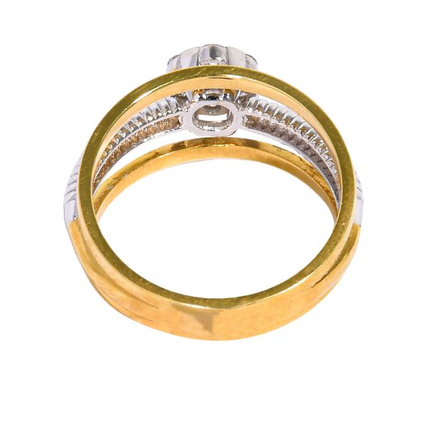 Ouzounian Jewelry Diamond Cluster Ring with Two-Tone Band Online Sale