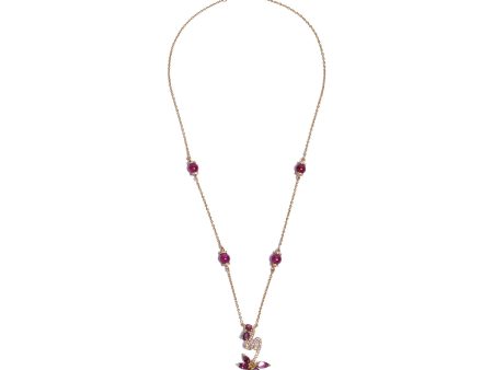 Ouzounian Jewelry Ruby and Diamond Flower Pendant Necklace Sale