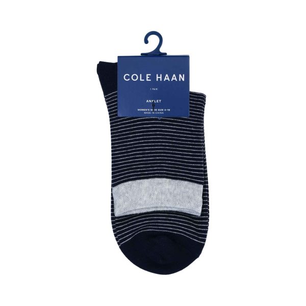 Cole Haan Men s Stripe Short Crew Navy Socks Discount