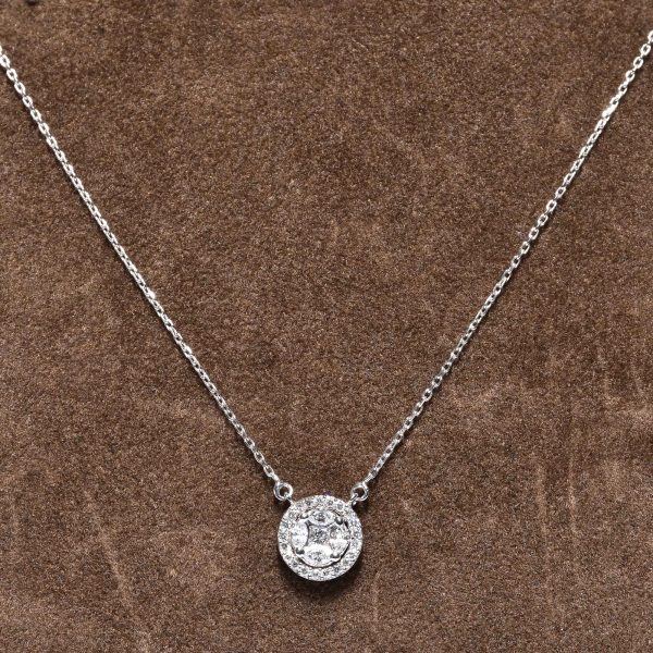 Ouzounian Jewelry Diamond Circle Pendant Necklace on Sale