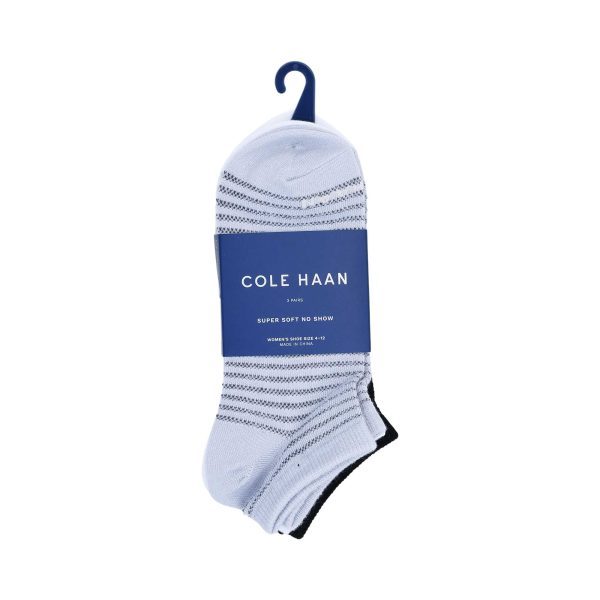 Cole Haan Men s Textured Stripe Super Soft Low Cut Grey Assorted Set of 3 Supply