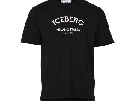 Iceberg Men s Black Cotton Logo T-Shirt Online