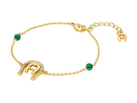 Aigner Aldina Ladies Gold Plated Bracelet  with  Malachite And Crystals Cheap