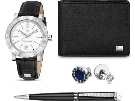 Guy Laroche Alex Men s Watch, Pen Cufflinks and Wallet Set For Discount