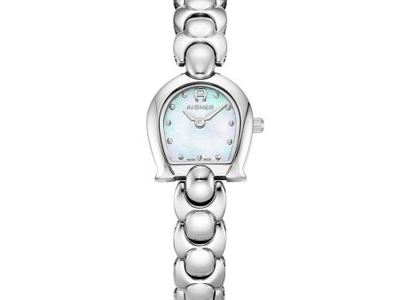 Aigner Elba Ladies White MOP Stainless Steel Watch Fashion