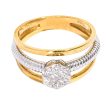 Ouzounian Jewelry Diamond Cluster Ring with Two-Tone Band Online Sale