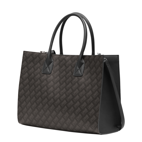 Class Cavalli MODENA Ladies, Tote Bag , Black Gunmetal Tone on Sale