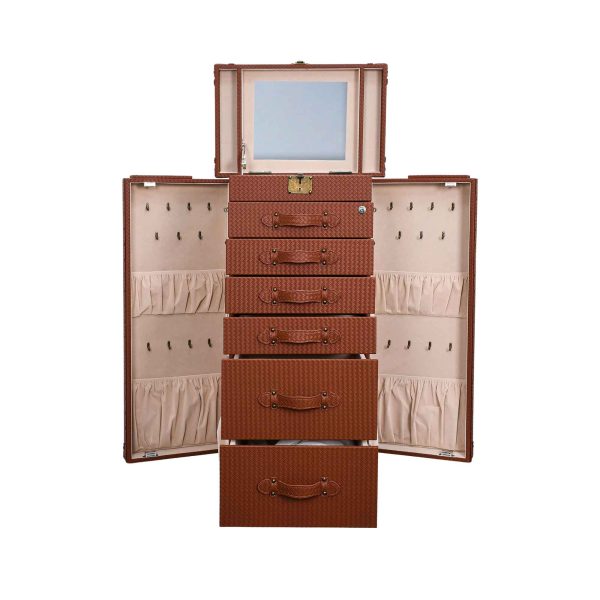 Artisan Brown Jewelry Cabinet For Sale