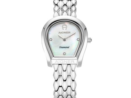 Aigner Bitonto Ladies White MOP Dial Stainless Steel Diamond Watch Supply