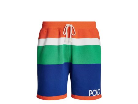 Polo Ralph Lauren Men s Orange Multi Color Block Striped Short For Cheap