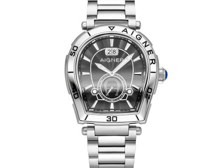 Aigner Trapani Gents Black Dial Stainless Steel Watch Online now