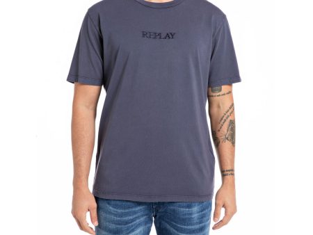 Replay Men s T-shirt With Embroidered Logo Sale