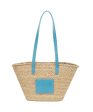 Cavalli Class Cervinia Ladies Natural Light Blue Medium Straw Beach Tote Bag Online now