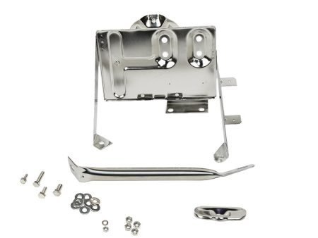 Kentrol 76-86 Jeep CJ Battery Tray with support arm - Polished Silver Online Hot Sale