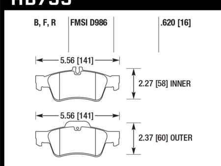 Hawk 03-06 Mercedes Benz SL500 HPS 5.0 Rear Brake Pads on Sale