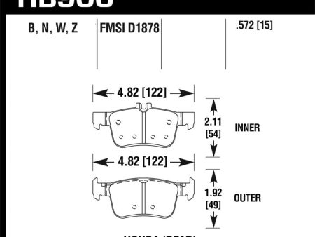 Hawk 16-17 Honda Civic HPS 5.0 Rear Brake Pads Online Sale