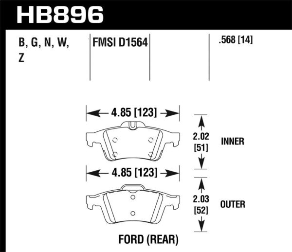 Hawk 16-18 Ford Focus HPS 5.0 Rear Brake Pads For Sale