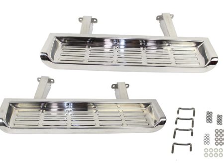 Kentrol 01-06 Jeep TJ Side Steps Pair - - Polished Silver For Discount