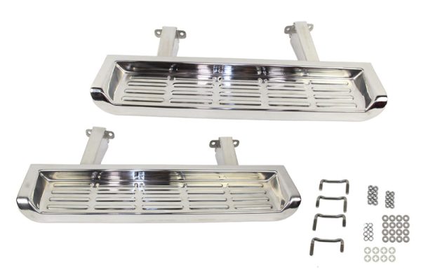 Kentrol 01-06 Jeep TJ Side Steps Pair - - Polished Silver For Discount