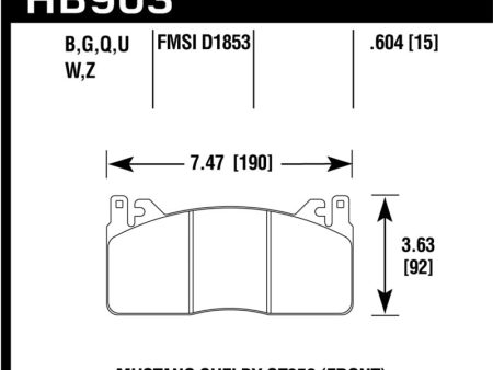 Hawk 15-017 Ford Mustang Shelby GT350 GT350R HP+ Front Brake Pads Cheap