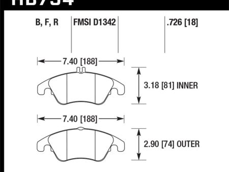 Hawk 10-16 Mercedes-Benz E350   12-16 Mercedes-Benz SLK350 HPS Street Front Brake Pads on Sale