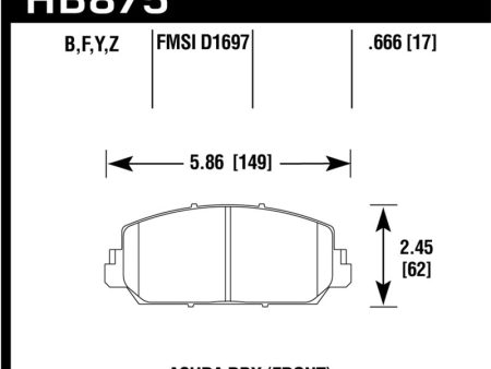 Hawk 2013 - 2018 Acura RDX DTC-60 Race Front Brake Pads Online Sale