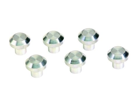 Kentrol 76-86 Jeep CJ Interior Knob Set 6 Pieces - Polished Silver For Sale