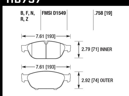 Hawk Audi 2013 A5 Quattro   12-16 A6 Quattro A7 Quattro A8 Quattro HPS 5.0 Front Brake Pads on Sale