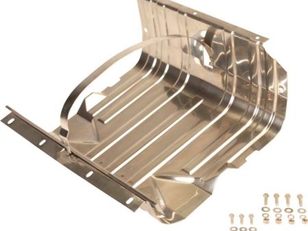 Kentrol 76-90 Jeep CJ Wrangler YJ Gas Tank Skid Plate with strap - Polished Silver Online Sale