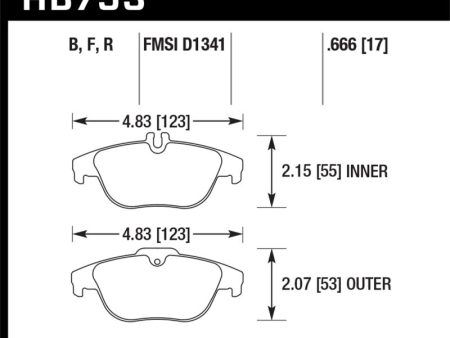 Hawk 08-14 Mercedes-Benz C300   10-15 Mercedes-Benz GLK350 HPS Street Rear Brake Pads Sale