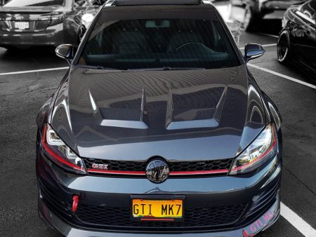 Seibon 15-20 Volkswagen Golf MK7 DV-Style Carbon Fiber Hood For Sale